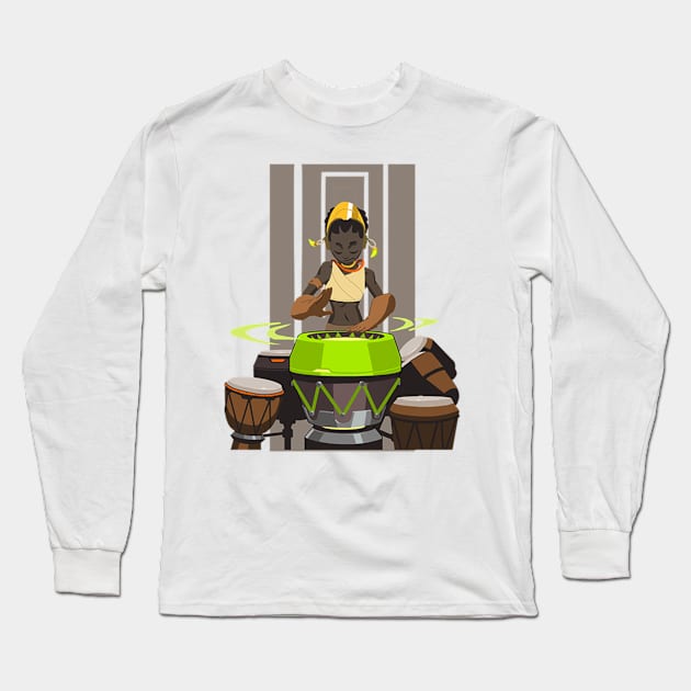 Orisa Drumming Long Sleeve T-Shirt by Genessis